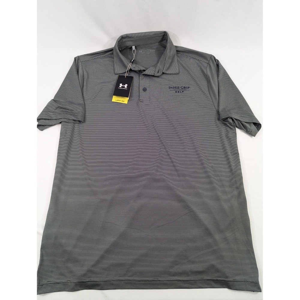 NEW Under Armour heatgear UPF 50+ In His Grip Polo Shirt Mens L Logo Golf NWT